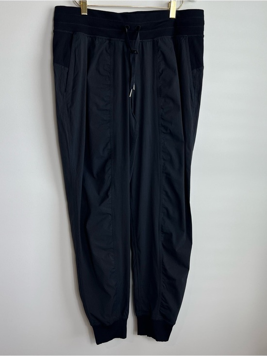 lululemon athletica Pants - Lululemon Dance Studio Black Grey Stripe Rib Cuff Mid Rise Joggers 10